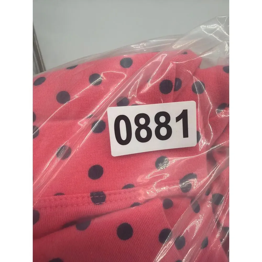Vineyard Vines Dress & Leggings Girls Large‎ Salmon & Black Polka Dot Preppy